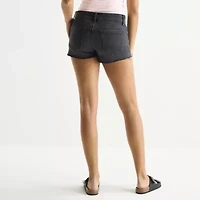 Arizona Womens Mid Rise Juniors Denim Short