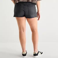 Arizona Womens 2 1/2" Low Rise Juniors Plus Denim Short