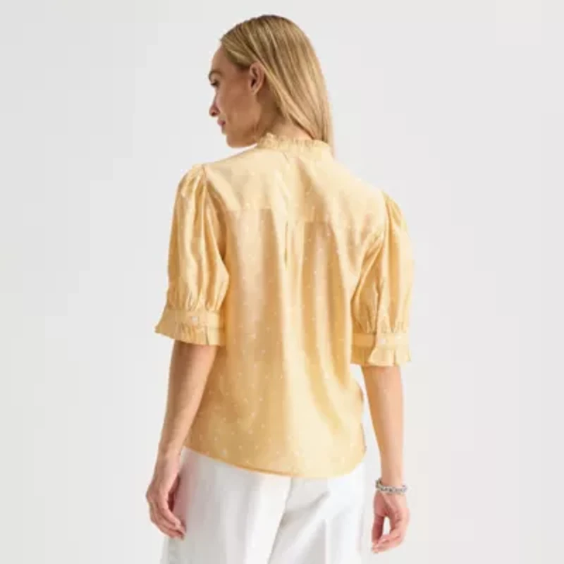 Liz Claiborne Womens Short Sleeve Blouse