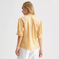 Liz Claiborne Womens Short Sleeve Blouse