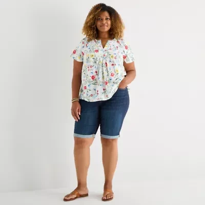 St. John's Bay Womens 11" Plus Bermuda Short