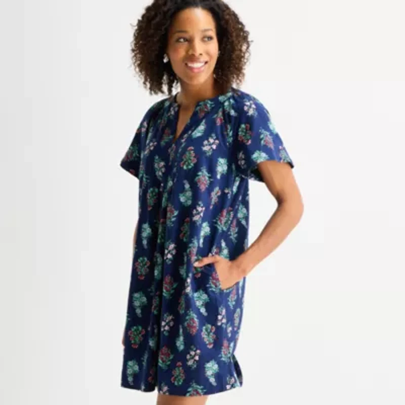 St. John's Bay Womens Short Sleeve Sheath Dress