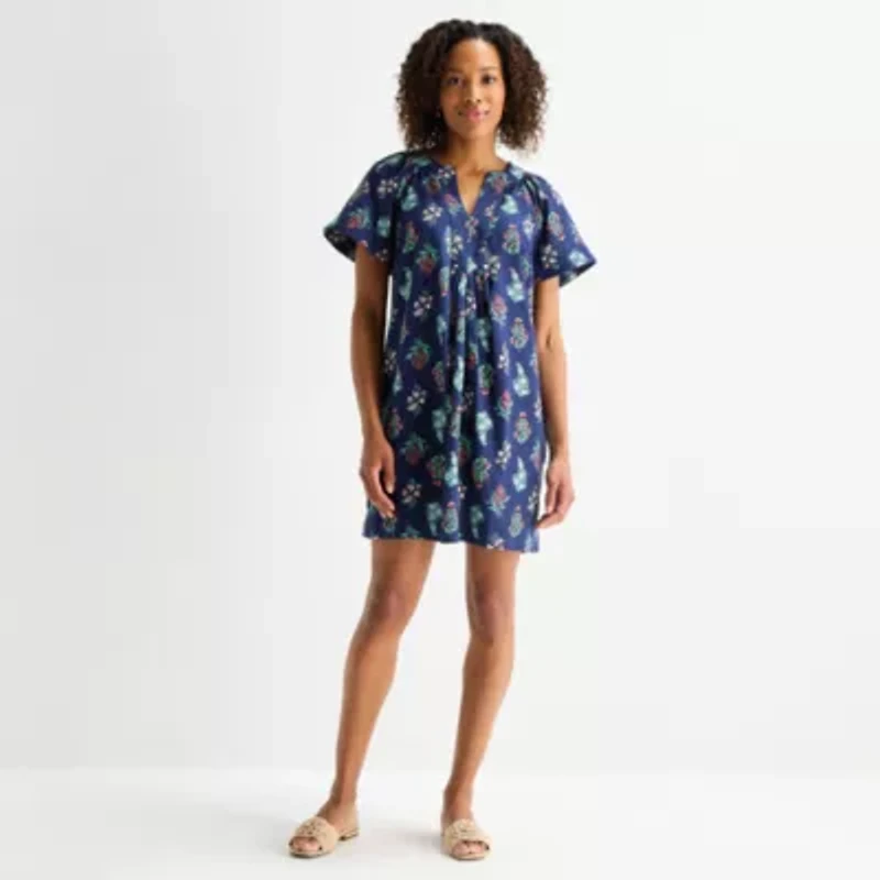 St. John's Bay Womens Short Sleeve Sheath Dress