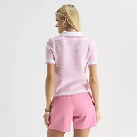 St. John's Bay Womens Short Sleeve Polo Sweater