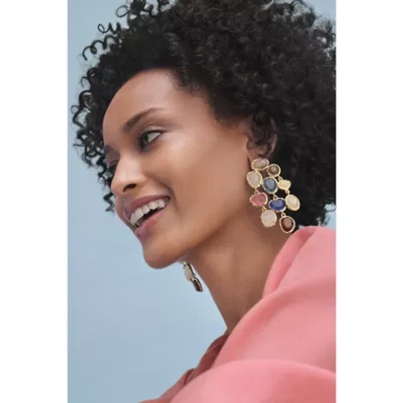 Bijoux Bar Gold Tone Womens Multi Color Drop Earrings