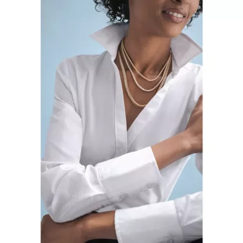 Sparkle Allure Womens Cubic Zirconia 14K Gold Over Brass 16 Inch Tennis Necklace