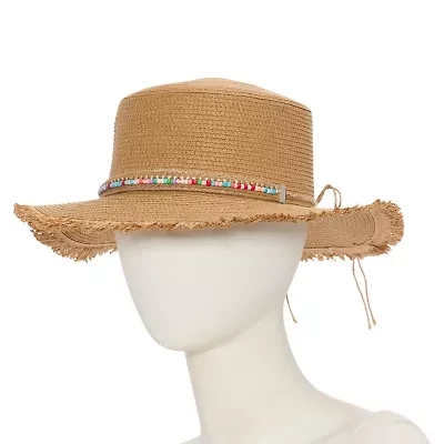 SOL and MER Frayed Edge Womens Boater Hat