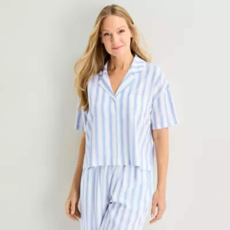 Liz Claiborne Womens Short Sleeve 2-pc. Pajama Sets