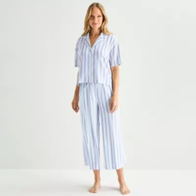 Liz Claiborne Womens Short Sleeve 2-pc. Pajama Sets