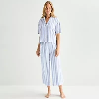 Liz Claiborne Womens Short Sleeve 2-pc. Pajama Sets