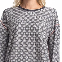 Ocean Pacific Womens Microfleece Crew Neck Long Sleeve 2-pc. Pajama Sets