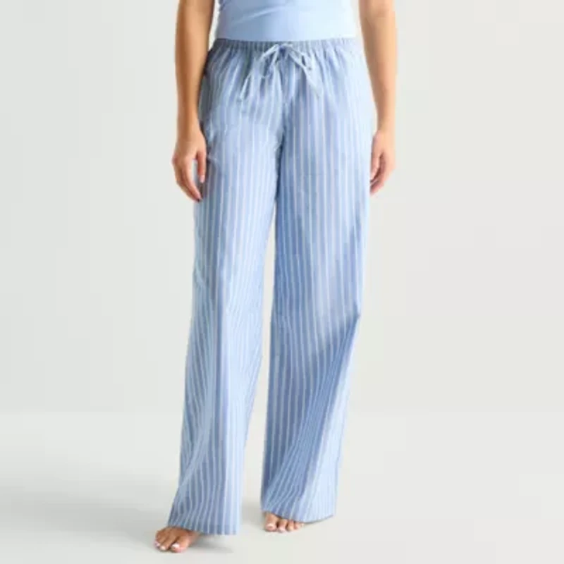 Arizona Body Womens Poplin Juniors Pajama Pants