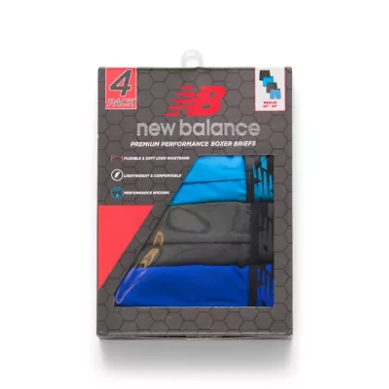New Balance Mens 4 Pack Boxer Briefs Nb3017-4