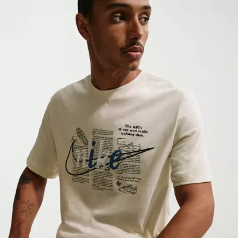 Nike Mens Crew Neck Short Sleeve Classic Fit Graphic T-Shirt