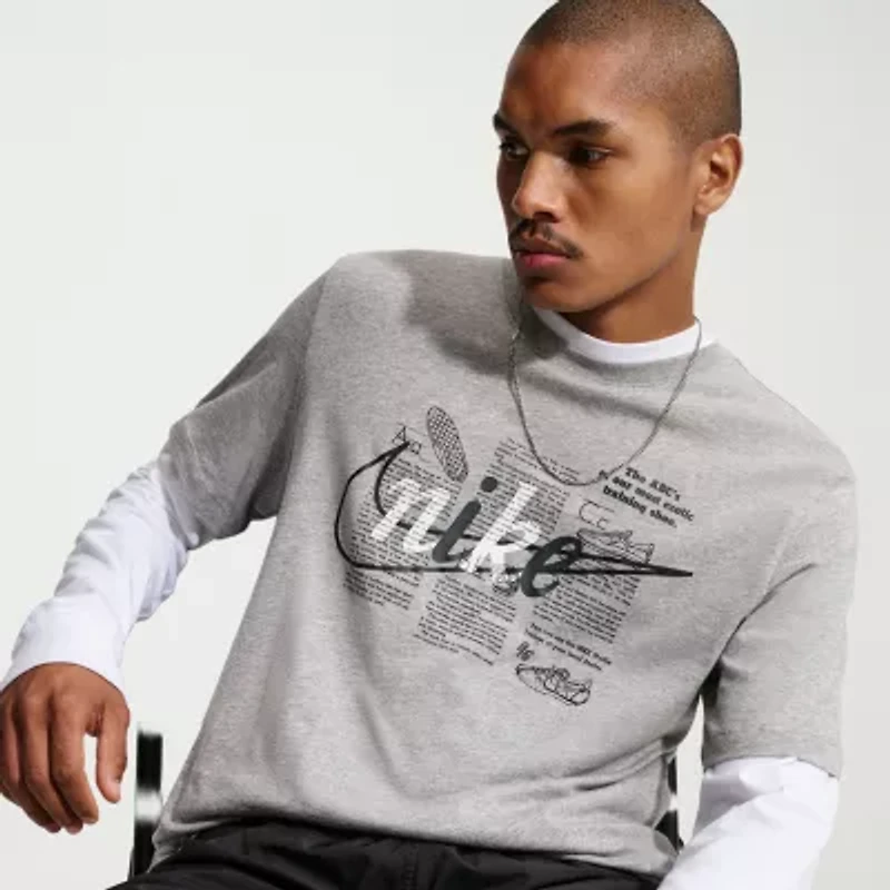 Nike Mens Crew Neck Short Sleeve Classic Fit Graphic T-Shirt