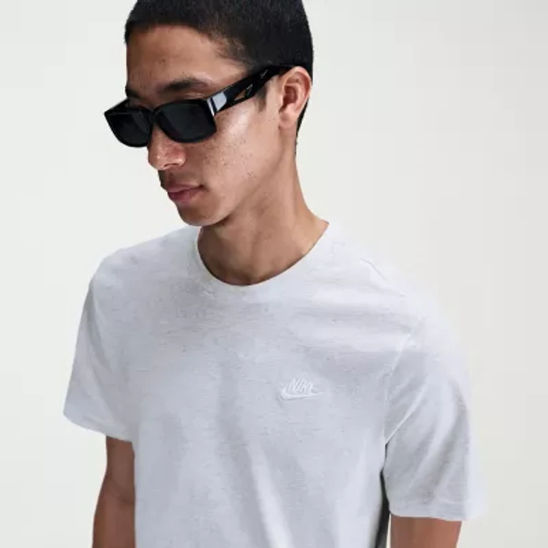 Nike Club Mens Crew Neck Short Sleeve Classic Fit Graphic T-Shirt
