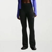 Nike One Womens Moisture Wicking Quick Dry High Rise Knit Active Flare Full Length Leggings