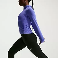 Nike One Womens Moisture Wicking Quick Dry High Rise Knit Active Flare Full Length Leggings
