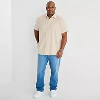 mutual weave Mens Short Sleeve Regular Fit Button-Down Shirt