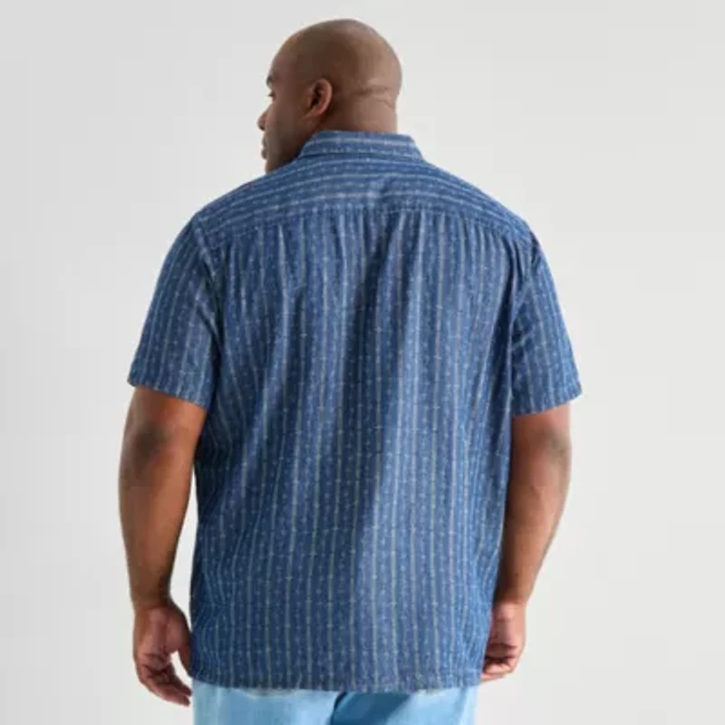 mutual weave Mens Short Sleeve Relaxed Fit Big and Tall Button-Down Shirt