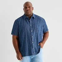 mutual weave Mens Short Sleeve Relaxed Fit Big and Tall Button-Down Shirt