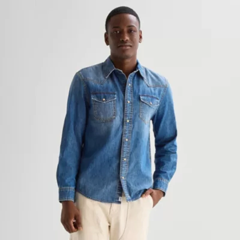 mutual weave Mens Long Sleeve Western Shirt