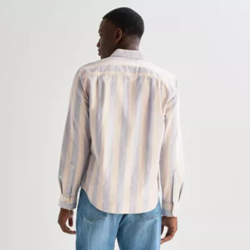 mutual weave Mens Long Sleeve Classic Fit Button-Down Shirt