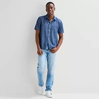 mutual weave Mens Short Sleeve Classic Fit Button-Down Shirt