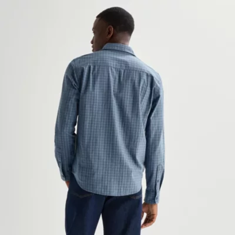 mutual weave Mens Long Sleeve Classic Fit Button-Down Shirt