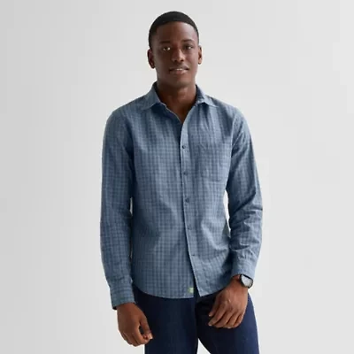 mutual weave Mens Long Sleeve Classic Fit Button-Down Shirt