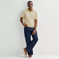 mutual weave Mens Short Sleeve Polo Sweater