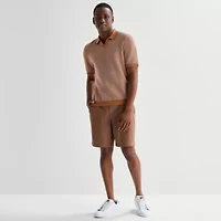 mutual weave Mens Short Sleeve Polo Sweater