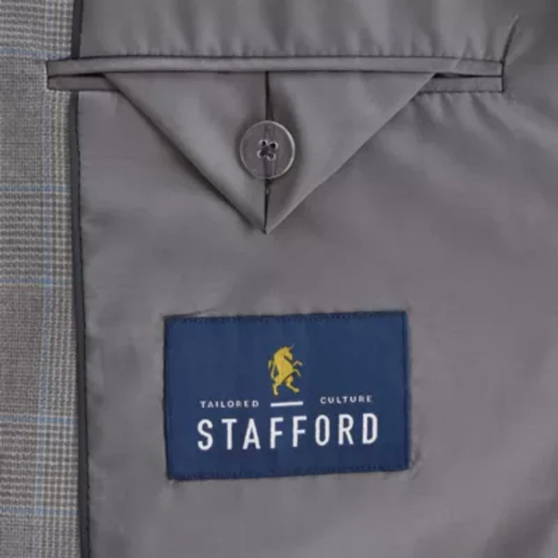 Stafford Coolmax All Season Ecomade Mens Classic Fit Plaid Suit Jacket