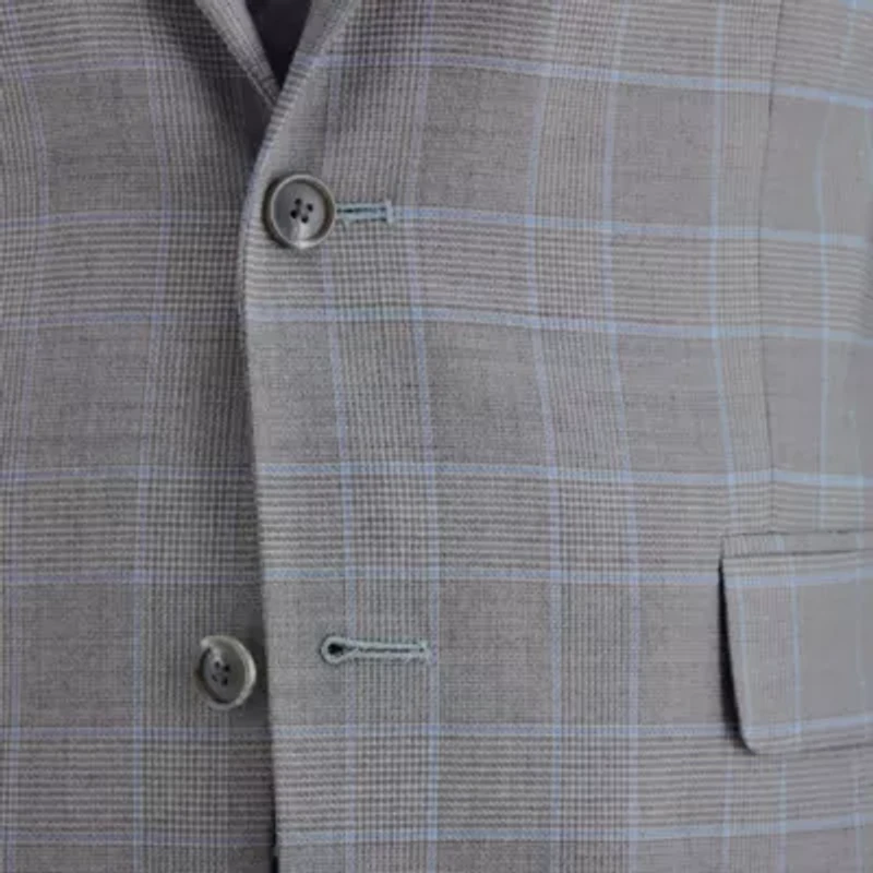 Stafford Coolmax All Season Ecomade Mens Classic Fit Plaid Suit Jacket
