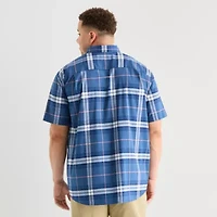 St. John's Bay Performance Mens Short Sleeve Classic Fit Big and Tall Button-Down Shirt