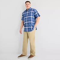 St. John's Bay Performance Mens Short Sleeve Classic Fit Big and Tall Button-Down Shirt
