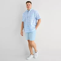 St. John's Bay Chambray Mens Short Sleeve Classic Fit Big and Tall Button-Down Shirt