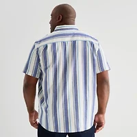 Shaquille O'Neal XLG™ Mens Short Sleeve Regular Fit Big and Tall Button-Down Shirt
