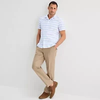 Stafford Stripe Mens Short Sleeve Regular Fit Button-Down Shirt