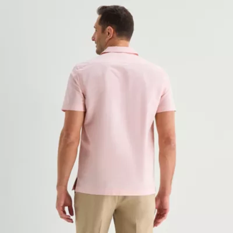 Stafford Chambray Mens Short Sleeve Regular Fit Button-Down Shirt