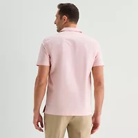 Stafford Chambray Mens Short Sleeve Regular Fit Button-Down Shirt