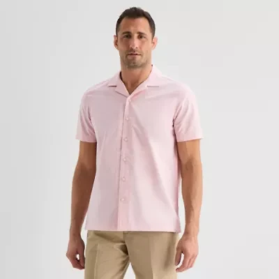 Stafford Chambray Mens Short Sleeve Regular Fit Button-Down Shirt