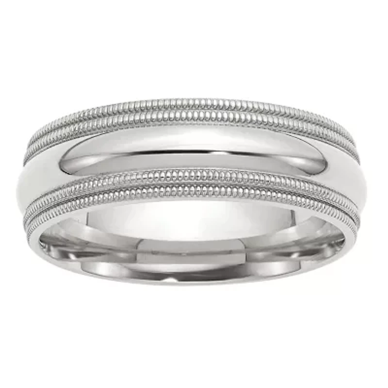 Womens 7MM Sterling Silver Wedding Band