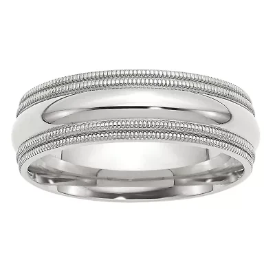 Womens 7MM Sterling Silver Wedding Band