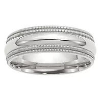 Womens 7MM Sterling Silver Wedding Band