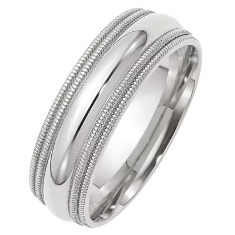 Womens 7MM Sterling Silver Wedding Band