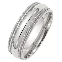 Womens 7MM Sterling Silver Wedding Band