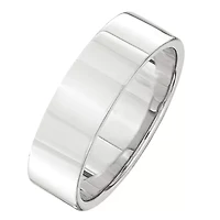 Womens 6MM Sterling Silver Wedding Band