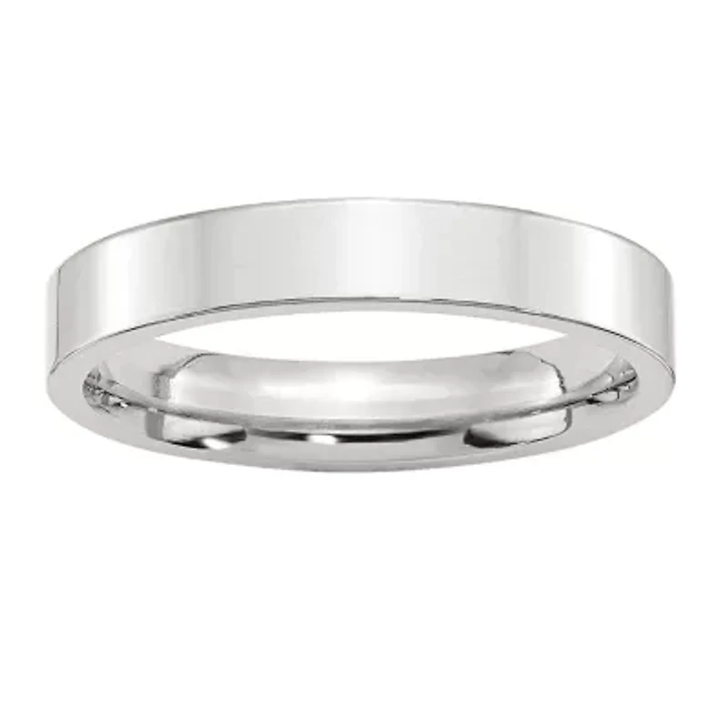 Womens 4MM Sterling Silver Wedding Band