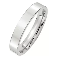 Womens 4MM Sterling Silver Wedding Band